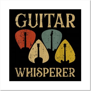 Vintage Guitars Whisperer Funny Guitarist Music Lover Gift Men Women Posters and Art